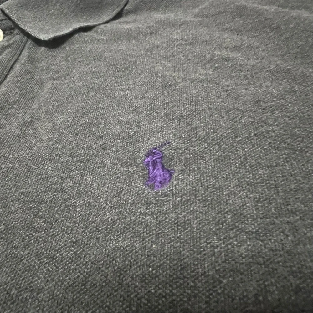 Polo Ralph Lauren Polo Shirt Mens XL Charcoal Gray Purple Pony Logo Cotton